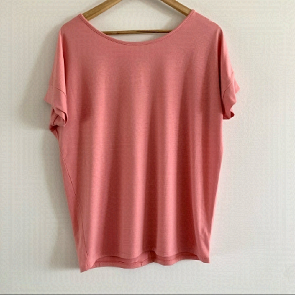 Nwot Coral Pink Loose Flowy Lightweight Cuff Short Sleeve Oversized